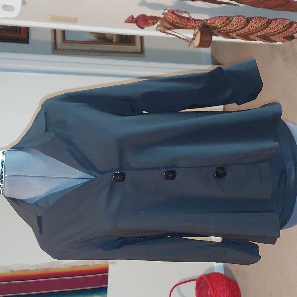 Black stretch microfiber jacket
